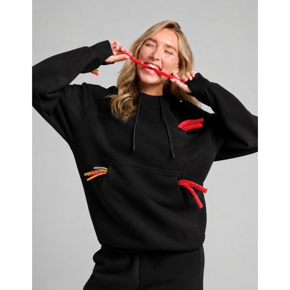 Comfrt Snak Hoodie Onyx Black Oversized Fleece Sweatshirt CT087 Medium New